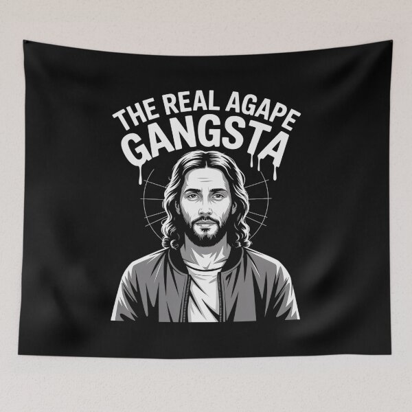 Item preview, Funny Jesus Agape Love Gangsta Christian Faith gift designed and sold by milanforbes.