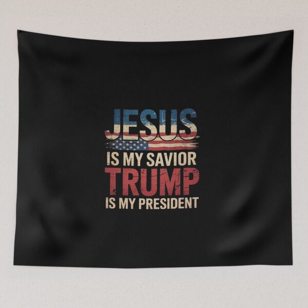 Item preview, Jesus Is My Savior Trump Is My President trump flags USA Women Kids Men1  designed and sold by EllinoKlemo.