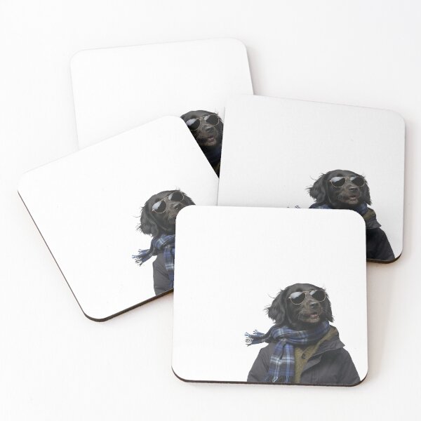 Item preview, Flat-Coated Retriever Winter Style | Trendy Ski Dog Art designed and sold by slydawgstudio.