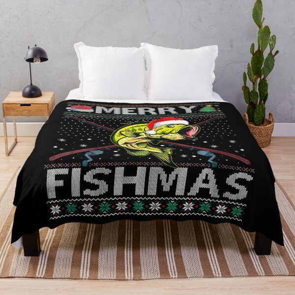 Item preview, Merry Fishmas Bass Fish Fishing Christmas Ugly Xmas designed and sold by ChantelNicole.