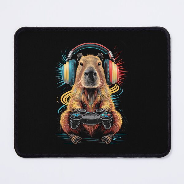 Item preview, Gaming Capybara Wearing Headphone Playing Video Games Gamer designed and sold by LindaRuby1.