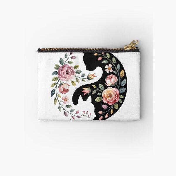 Item preview, Floral Cat & Kitten Silhouette – Botanical Cat Art designed and sold by palavdip.