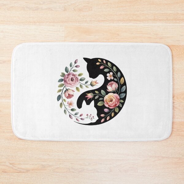 Item preview, Floral Cat & Kitten Silhouette – Botanical Cat Art designed and sold by palavdip.