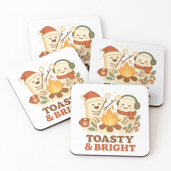 Item preview, Toasty and Bright – Cute Christmas Marshmallow Campfire Holiday Design designed and sold by inkoutninja.