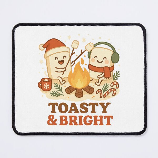 Item preview, Toasty and Bright – Cute Christmas Marshmallow Campfire Holiday Design designed and sold by inkoutninja.