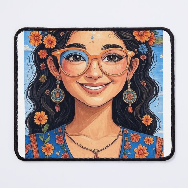 Item preview, Bohemian chic, flowers, smiling, happy designed and sold by Grimtruths.