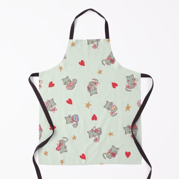 Item preview, Valentine’s Day Cats with Love hearts and stars (Sage) designed and sold by HarunaMcDesigns.