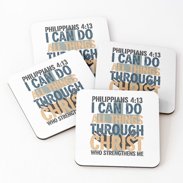 Item preview, Philippians 4:13 Typography | I Can Do All Things Through Christ Christian Motivational Verse designed and sold by ebocraft.