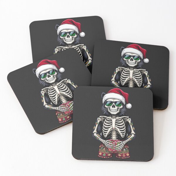 Item preview, Holiday Skeleton Animal (Bear/Cat/Raccoon) – Tattoo Xmas Tee | Festive Skeleton Animal with Holiday Tattoos designed and sold by ColorSplash123.