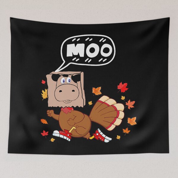 Item preview, Thanksgiving Cow Festive Holiday 90s Day Funny Turkey Moo designed and sold by rebeccathanuos.