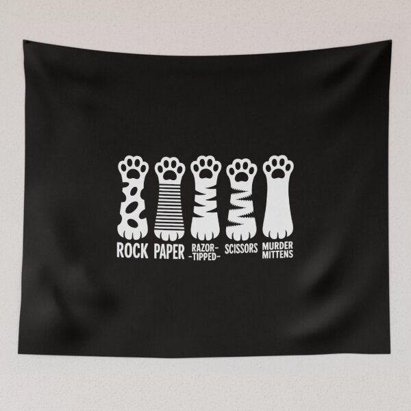 Item preview, Rock Paper Scissors Razor-Tipped Murder Mittens Cute Cats designed and sold by silladive.
