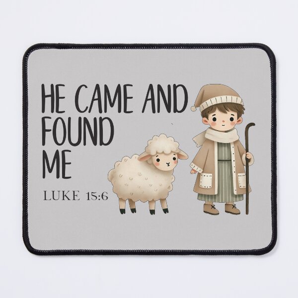 Item preview, He Found the Lost Sheep - a Cute Christmas Design - Luke 15 verse 6 designed and sold by simplydesignart.
