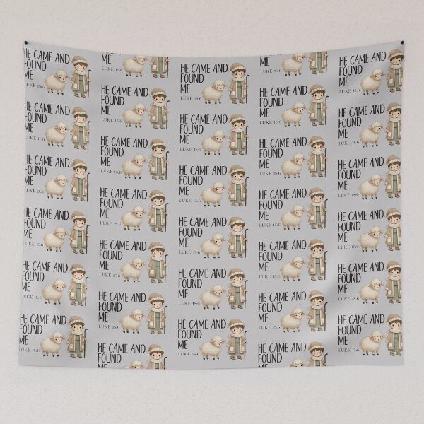 Item preview, He Found the Lost Sheep - a Cute Christmas Design - Luke 15 verse 6 designed and sold by simplydesignart.