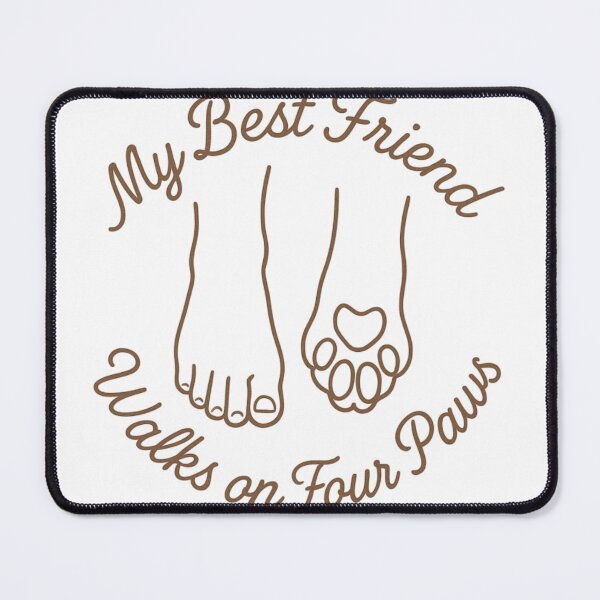 Item preview, My Best Friend Walks on Four Paws - Minimalist Paw Print and Footprint Circle designed and sold by Ataqhin.