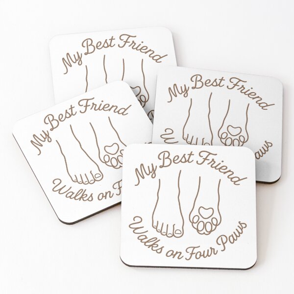 Item preview, My Best Friend Walks on Four Paws - Minimalist Paw Print and Footprint Circle designed and sold by Ataqhin.