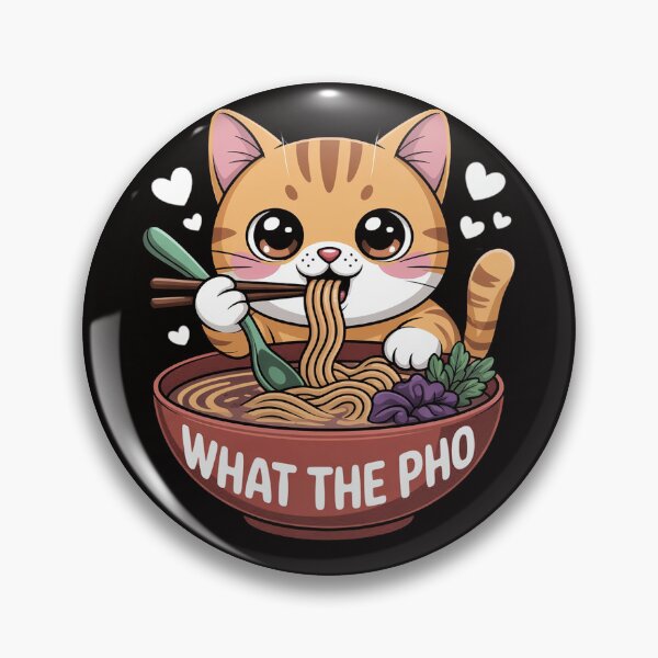 Item preview, Pho What The Pho Cute Cat Vietnamese Food Pho Soup Ramen designed and sold by silladive.