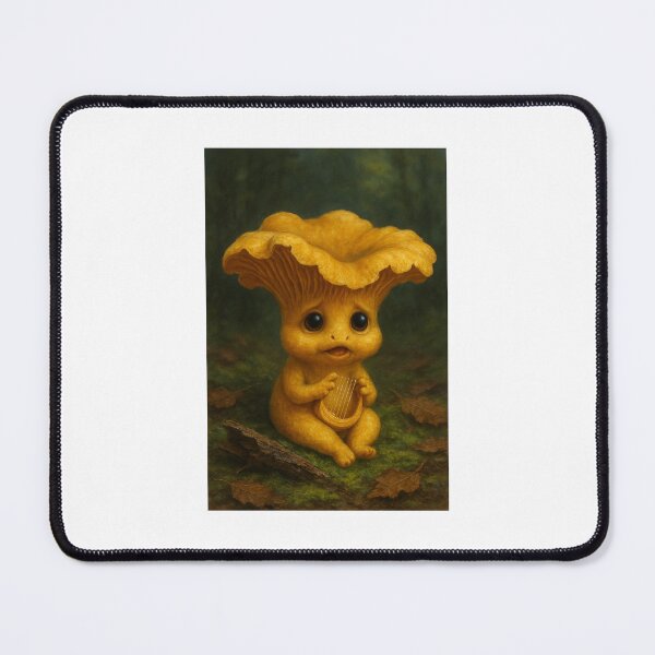 Item preview, Chanterelle Forest Sprite – Cute Mushroom Creature Playing a Lyre designed and sold by Taylored Harmony.