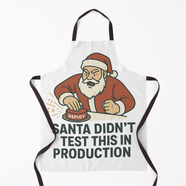 Item preview, Santa Didn’t Test This in Production – Dev Holiday Meme designed and sold by techy-rrr.