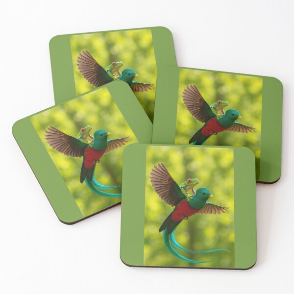 Item preview, Frog Hitches Ride on Resplendent Quetzal designed and sold by Tridentulus.