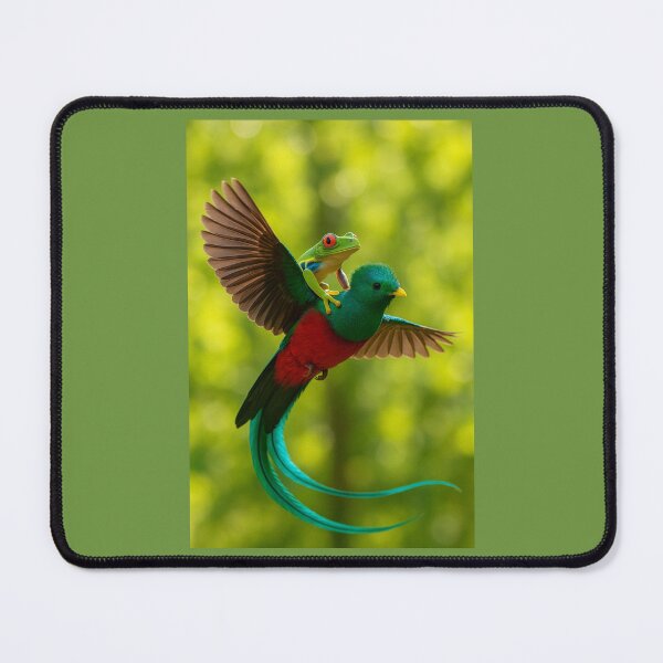 Item preview, Frog Hitches Ride on Resplendent Quetzal designed and sold by Tridentulus.