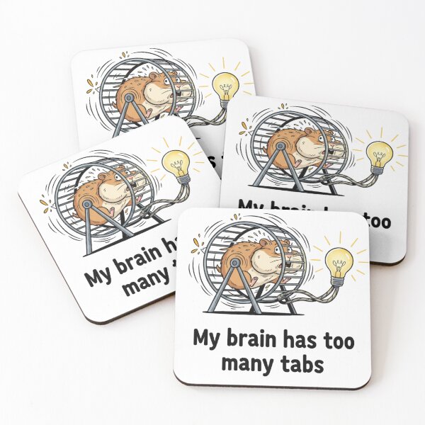 Item preview, Too Many Tabs - The Overthinking Hamster Tee designed and sold by Zion by Carvalho.