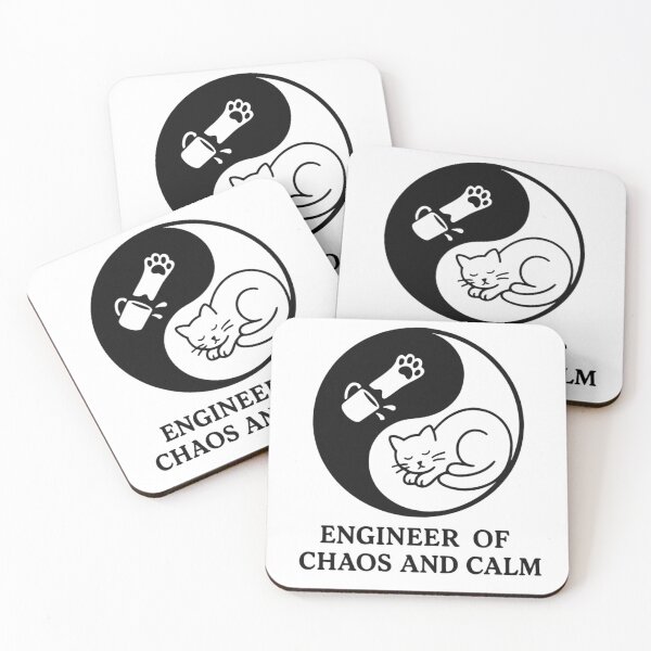 Item preview, Engineer of Chaos and Calm - Cat Yin Yang Design designed and sold by Ataqhin.