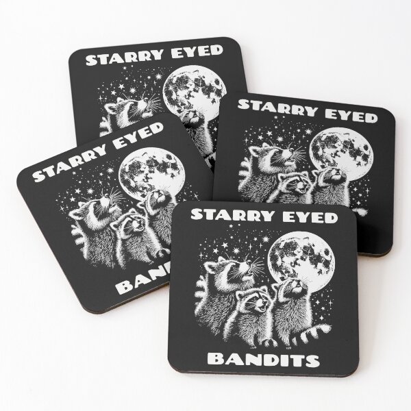 Item preview, Starry Eyed Bandits- Three Raccoons Under the Moon designed and sold by JoRealm.