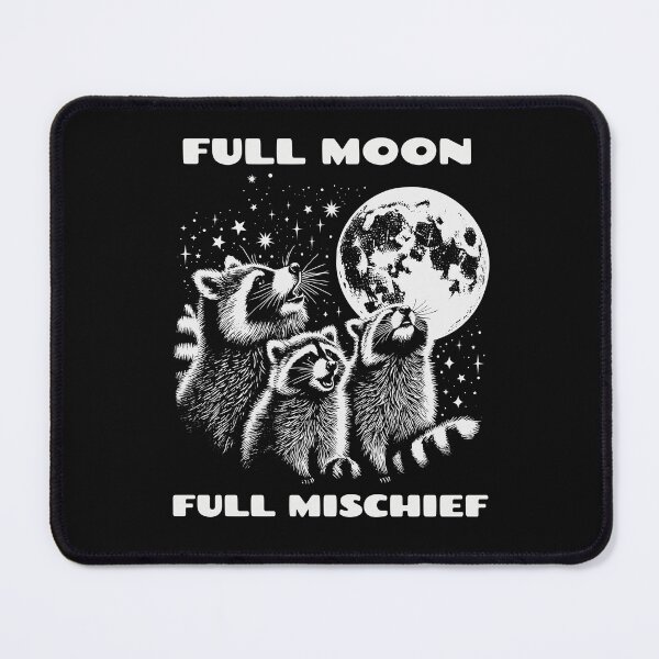 Item preview, Full Moon Full Mischief - Three Raccoons Under the Moon designed and sold by JoRealm.
