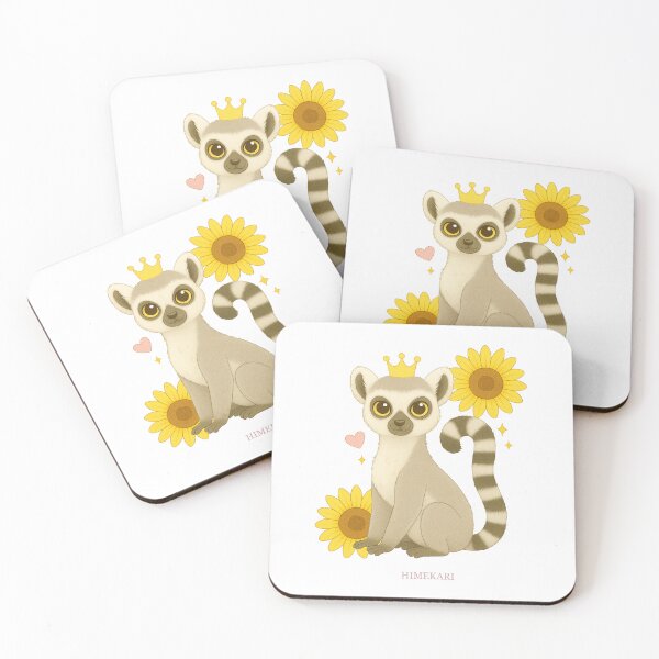 Item preview, Ring-Tailed Lemur with Sunflowers - Transparent designed and sold by HIMEKARI.