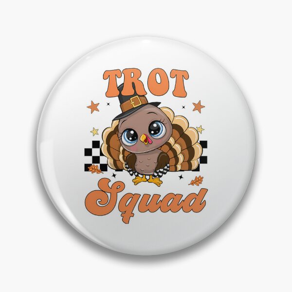 Item preview, Trot Happy Gobble Cute Thanksgiving 80s Squad Fall designed and sold by CalvinVanAuken.