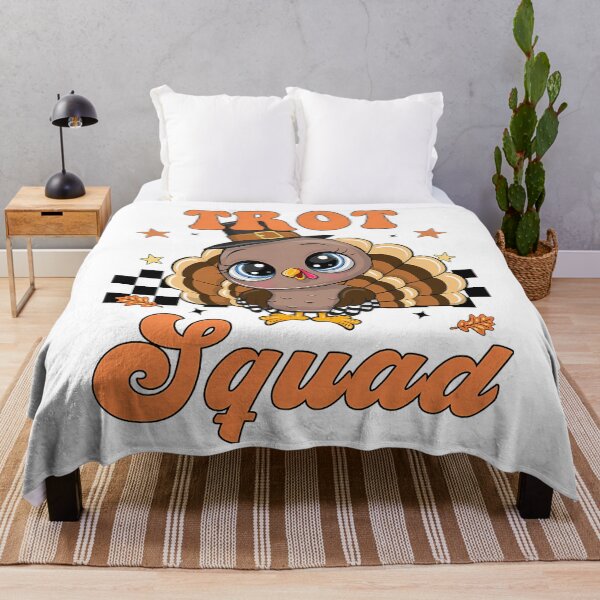 Item preview, Trot Happy Gobble Cute Thanksgiving 80s Squad Fall designed and sold by CalvinVanAuken.