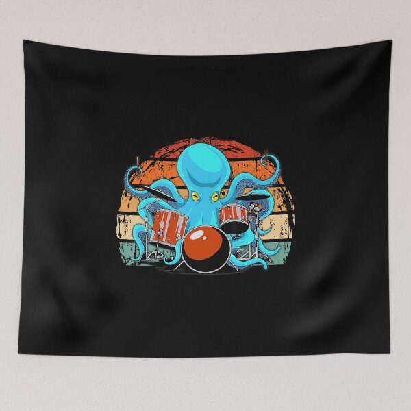 Item preview, Octopus Playing Drums Drum Sticks Drummer designed and sold by AlyceLynne.