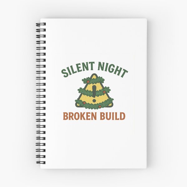 Aperçu de l'œuvre Nuit silencieuse, construction brisée – Badge Chaos de Noël des développeurs créée et vendue par techy-rrr.