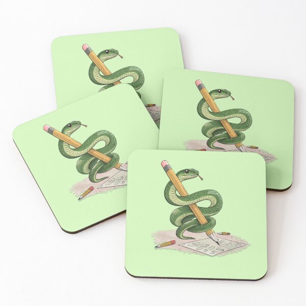 Item preview, Cartoon Snake Wrapped Around Pencil – Hand-Drawn Art Design designed and sold by Mahesh95singh.