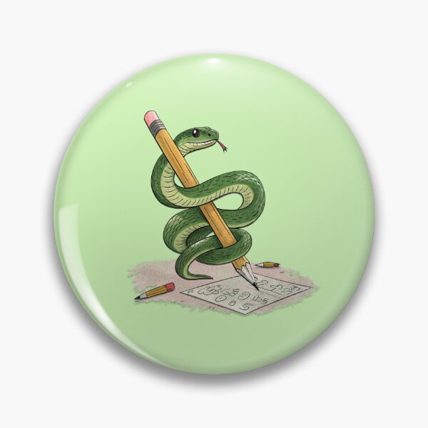 Item preview, Cartoon Snake Wrapped Around Pencil – Hand-Drawn Art Design designed and sold by Mahesh95singh.