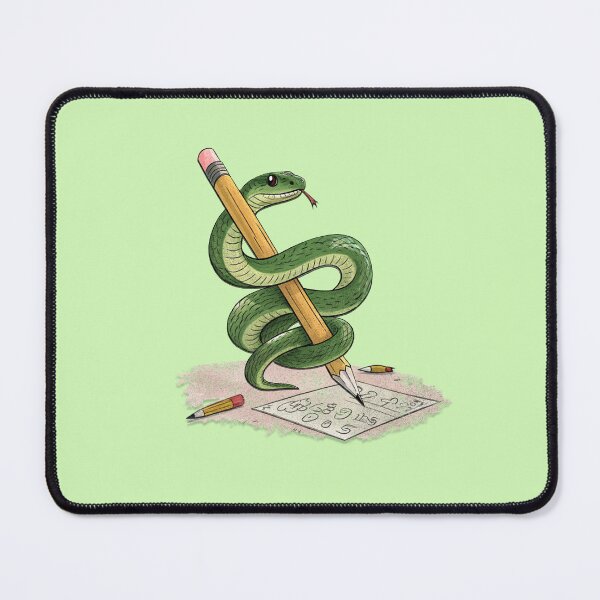 Item preview, Cartoon Snake Wrapped Around Pencil – Hand-Drawn Art Design designed and sold by Mahesh95singh.