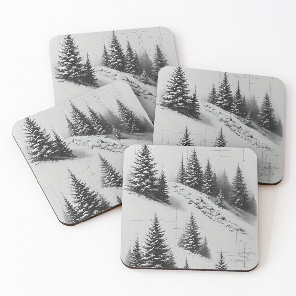 Item preview, Surveying technology: Winter landscape with pine trees and snow designed and sold by Mianku | Für das Leben.