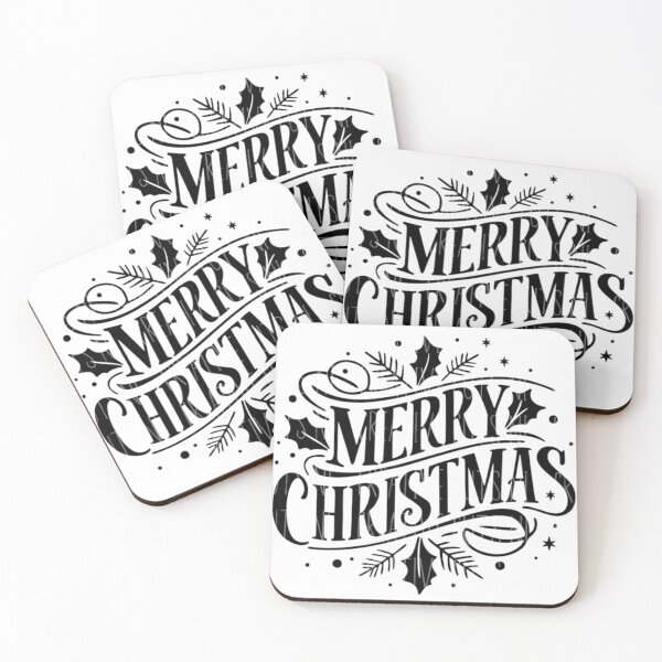 Item preview, Merry Christmas Elegant Typography | Vintage Holiday Lettering Art designed and sold by FloraMyst.