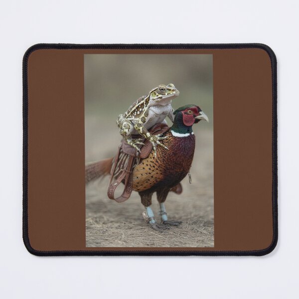 Item preview, Frog Saddles Up on Ring-Necked Pheasant  designed and sold by Tridentulus.