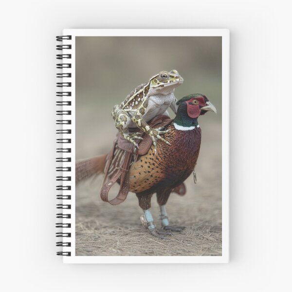 Item preview, Frog Saddles Up on Ring-Necked Pheasant  designed and sold by Tridentulus.