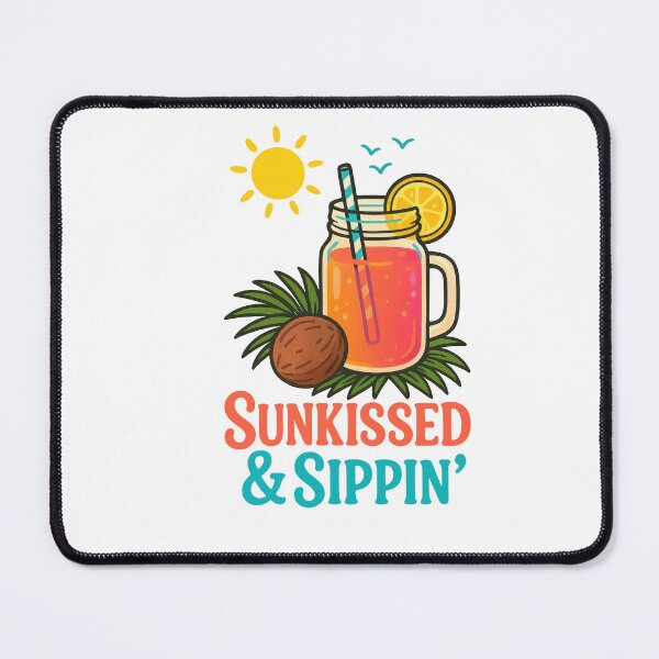 Item preview, Sunkissed and Sippin’ – Tropical Mason Jar Drink Summer Beach Design designed and sold by inkoutninja.