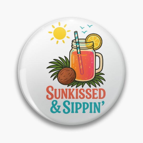 Item preview, Sunkissed and Sippin’ – Tropical Mason Jar Drink Summer Beach Design designed and sold by inkoutninja.