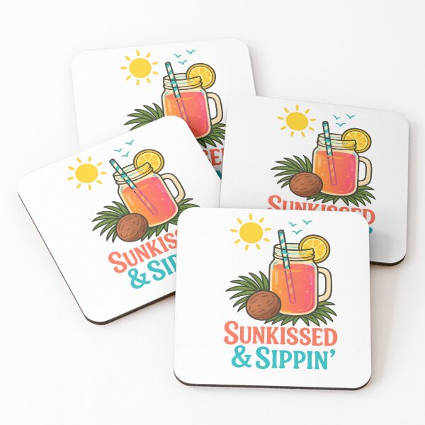 Item preview, Sunkissed and Sippin’ – Tropical Mason Jar Drink Summer Beach Design designed and sold by inkoutninja.