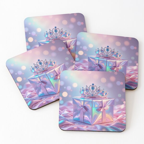 Item preview, Holographic Royal Gift – Iridescent Present with Sparkling Diamond Tiara designed and sold by PixelVibe782.