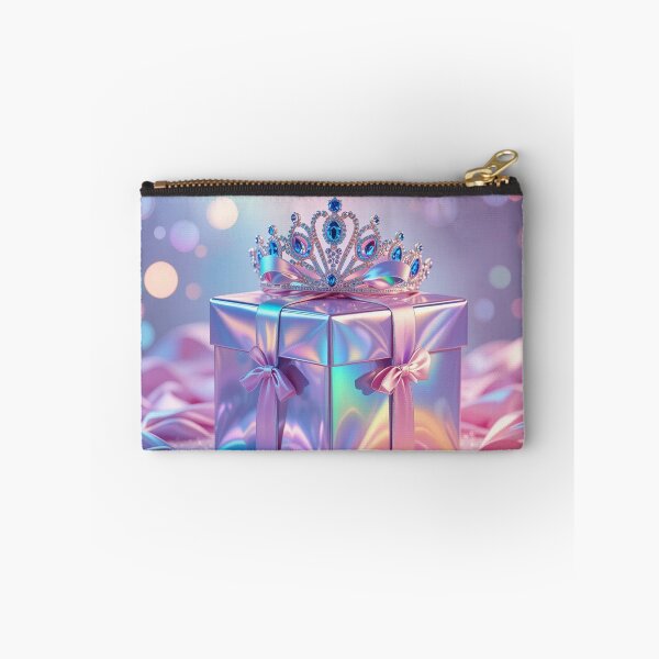 Item preview, Holographic Royal Gift – Iridescent Present with Sparkling Diamond Tiara designed and sold by PixelVibe782.