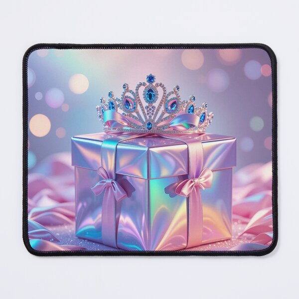 Item preview, Holographic Royal Gift – Iridescent Present with Sparkling Diamond Tiara designed and sold by PixelVibe782.