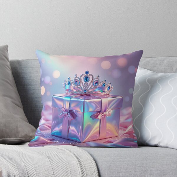 Item preview, Holographic Royal Gift – Iridescent Present with Sparkling Diamond Tiara designed and sold by PixelVibe782.