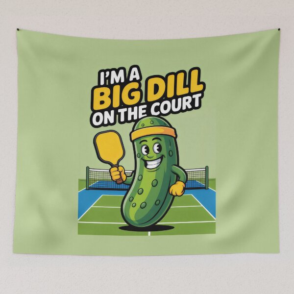 Item preview, I’m a Big Dill on the Court Funny Pickleball Pun Character Design designed and sold by SplashTastic.