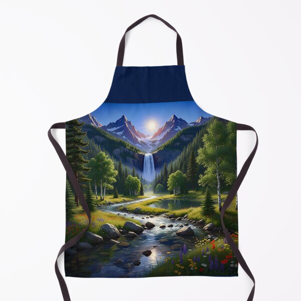 Item preview, Nature Scenery Mountains Waterfall River Pine & Birch Trees Wild Flowers designed and sold by JamesLimborg.