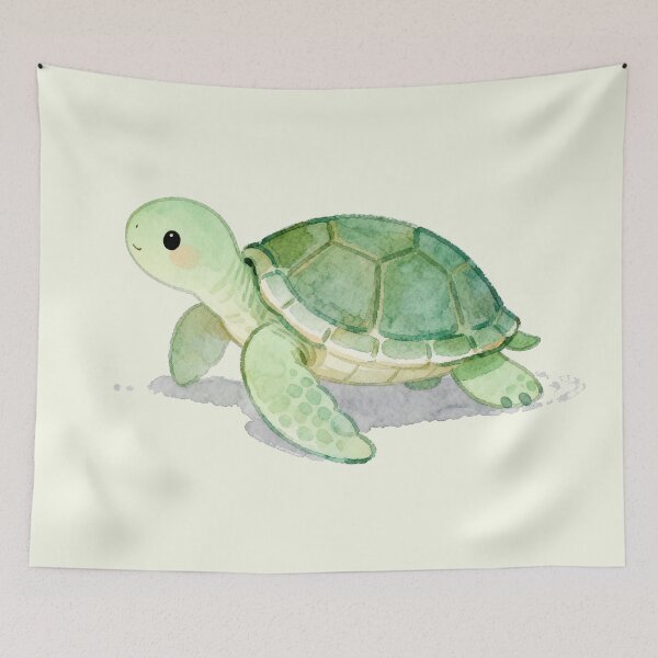 Item preview, minimalism green turtle designed and sold by RIliAn.
